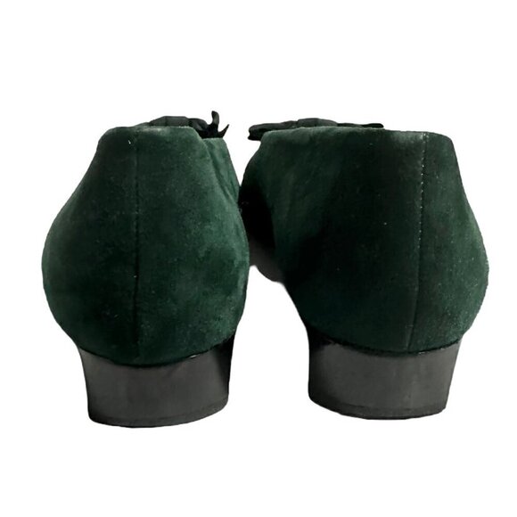 Stephane Kelian Vintage‎ Green Suede Pumps with Bow, Size 8 US, - Picture 7 of 13